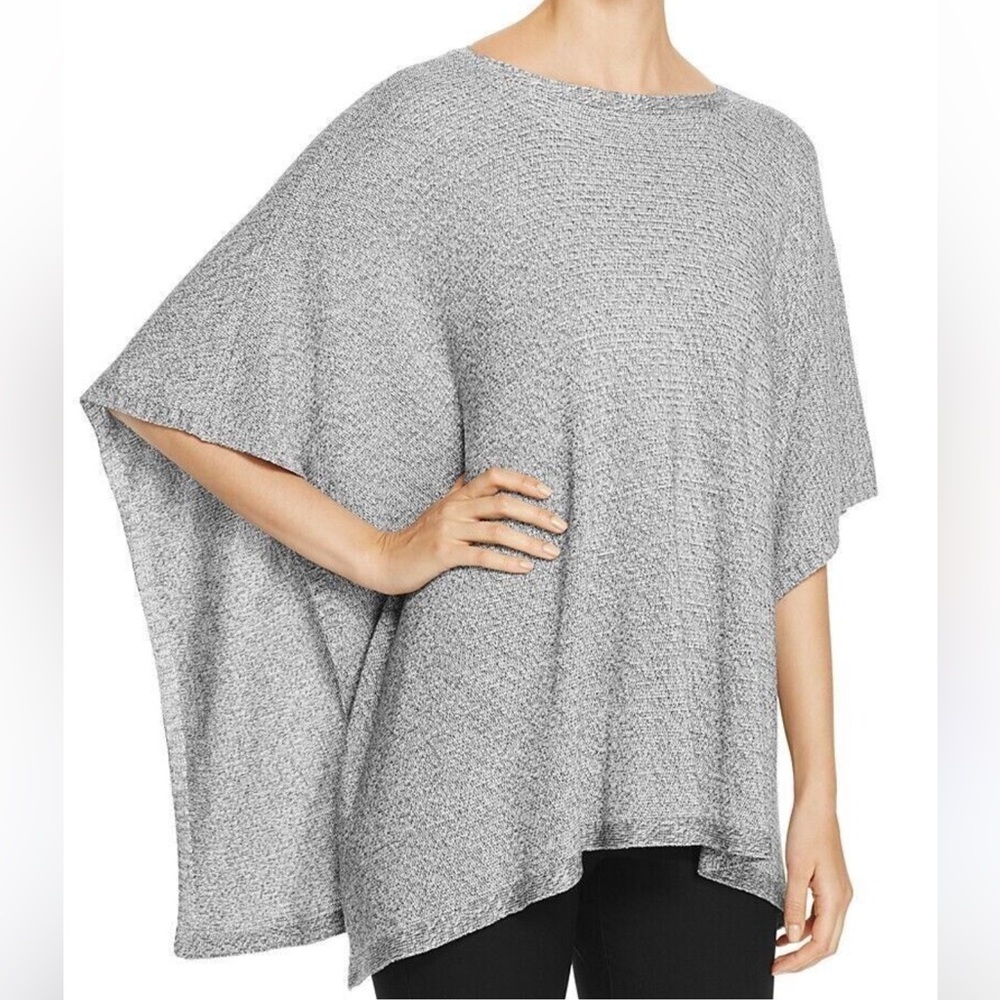 Eileen Fisher Knit Poncho Size M/Large Luxury Minimalist 100% Tensel‎ Lyocell